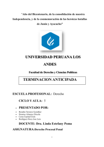 Terminaci&oacute;n Anticipada: Proceso Penal Especial en Per&uacute;