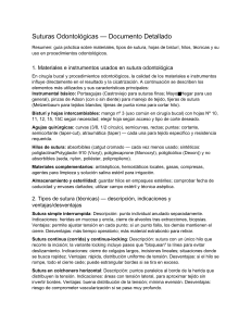 Suturas Odontol&oacute;gicas: Gu&iacute;a Detallada de Materiales y T&eacute;cnicas