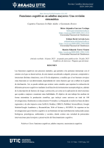 Funciones Cognitivas en Adultos Mayores: Revisi&oacute;n Sistem&aacute;tica