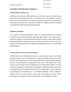 Evaluaci&oacute;n Proyecto LICREM: Bebida Alcoh&oacute;lica Innovadora