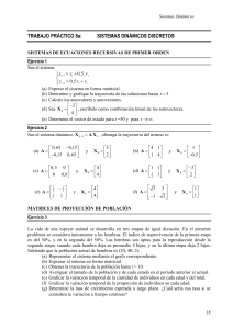 Sistemas Din&aacute;micos Discretos: Ejercicios de Ecuaciones Recursivas y Markov