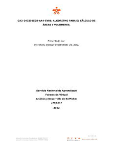 Algoritmo para el c&aacute;lculo de &aacute;reas y vol&uacute;menes