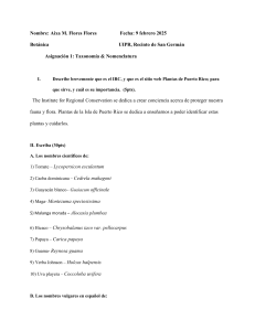 Tarea de Bot&aacute;nica: Taxonom&iacute;a y Nomenclatura