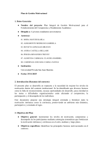 Plan de Gesti&oacute;n Motivacional para Estudiantes Universitarios