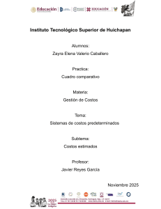 Costos Estimados vs. Est&aacute;ndar: Cuadro Comparativo