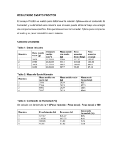 Ensayo Proctor: Resultados y An&aacute;lisis de Compactaci&oacute;n del Suelo