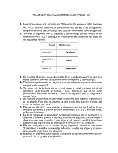 Taller de Programación Módulo I: Ejercicios de Algoritmos y Pseudocódigo