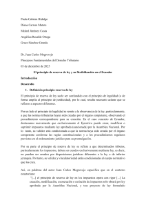 Principio de Reserva de Ley en Ecuador: An&aacute;lisis Tributario
