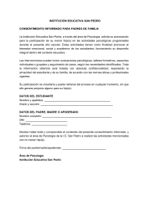 Consentimiento Informado para Actividades Psicol&oacute;gicas Escolares