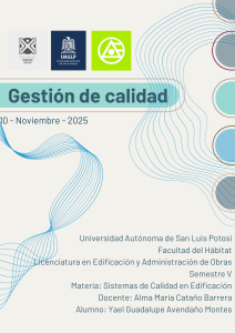 Gesti&oacute;n de Calidad en Construcci&oacute;n: Costos y Sistemas SGC (ISO)