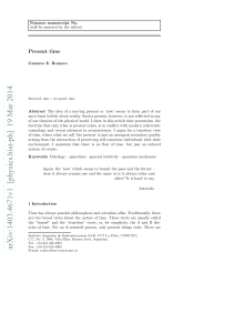 Present Time: Ontology, Spacetime, General Relativity & Quantum Mechanics