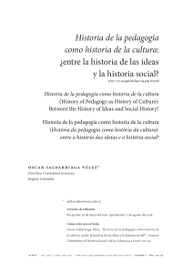 Historia de la pedagog&iacute;a como historia de la cultura