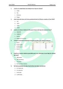 Prueba Te&oacute;rica de Excel 2016
