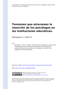 Tensiones en la inserci&oacute;n de psic&oacute;logos en instituciones educativas