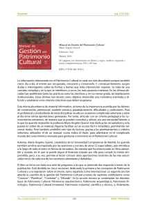 Reseña: Manual de Gestión del Patrimonio Cultural - María Ángeles Querol