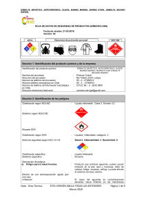 Hoja de Datos de Seguridad: Esmalte Sint&eacute;tico, Barniz Marino, Secado R&aacute;pido