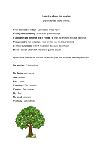 Aprenda Vocabul&aacute;rio do Clima e Esta&ccedil;&otilde;es em Ingl&ecirc;s com Tradu&ccedil;&atilde;o