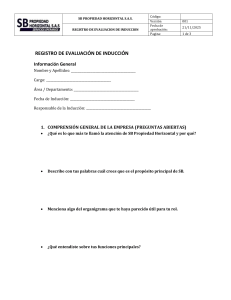 Registro de Evaluaci&oacute;n de Inducci&oacute;n SB Propiedad Horizontal S.A.S.