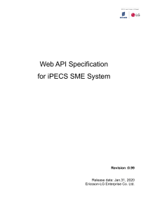 iPECS SME System Web API Specification