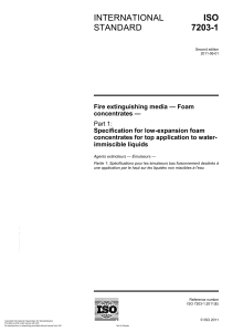 ISO 7203-1: Fire Extinguishing Foam Concentrates Specification