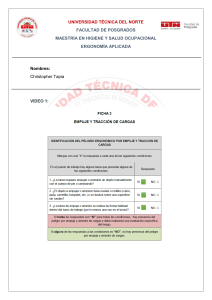 Ergonom&iacute;a Aplicada: Ficha de Evaluaci&oacute;n de Empuje y Tracci&oacute;n de Cargas