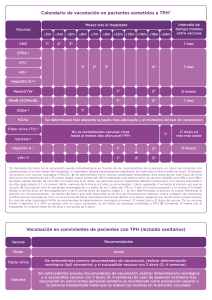 Calendario de Vacunaci&oacute;n TPH: Gu&iacute;a para Pacientes y Convivientes