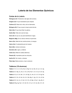 Lotería de Elementos Químicos: Juego Educativo para Aprender