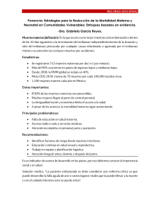 Mortalidad Materna y Neonatal: Estrategias de Reducci&oacute;n