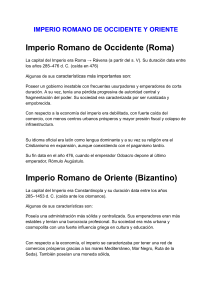 Imperio Romano: Occidente vs. Oriente (Bizantino)