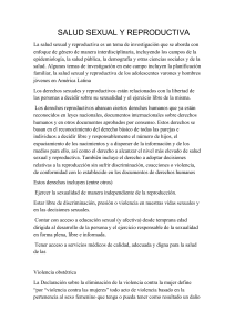Salud Sexual y Reproductiva: Derechos e Investigación