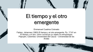 Antropolog&iacute;a, Tiempo y Poder: G&eacute;nesis y Pretensiones Coloniales