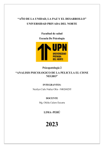 An&aacute;lisis Psicol&oacute;gico de El Cisne Negro: Psicopatolog&iacute;a y Transformaci&oacute;n