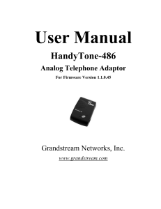 HandyTone-486 Analog Telephone Adaptor User Manual | Grandstream