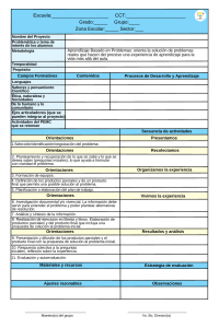 Plantilla de Proyecto Educativo: Aprendizaje Basado en Problemas