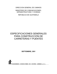 Especificaciones Generales para Construcci&oacute;n de Carreteras y Puentes