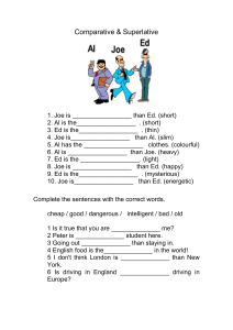 Comparative & Superlative Adjectives Worksheet