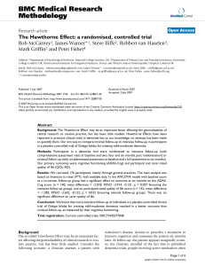 Hawthorne Effect: Randomized Controlled Trial in Dementia Research