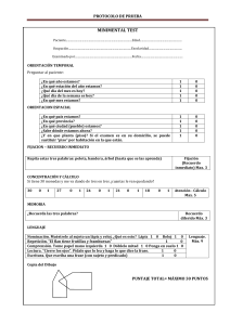 Protocolo de Prueba Minimental Test: Evaluaci&oacute;n Cognitiva