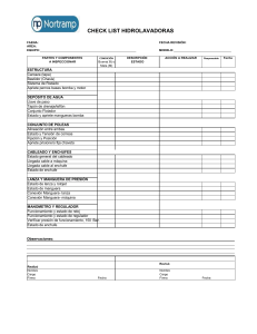 CHECK LIST - Hidrolavadoras