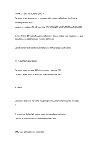 Finanzas del Mercado: CML, SML, Riesgo y Rentabilidad de Carteras