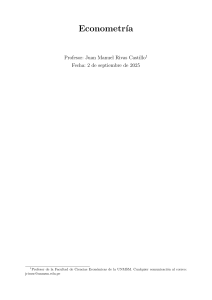 Econometr&iacute;a: &Aacute;lgebra Matricial, Estad&iacute;stica y Modelos de Regresi&oacute;n