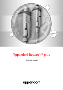 Eppendorf Research plus Pipette Operating Manual | Lab Equipment Guide