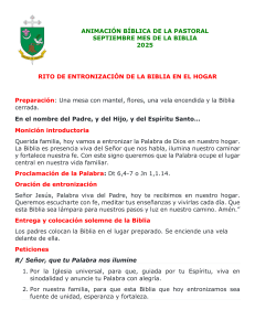 Rito de Entronizaci&oacute;n de la Biblia en el Hogar 2025