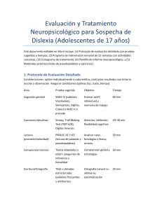 Evaluaci&oacute;n y Tratamiento Neuropsicol&oacute;gico para Dislexia en Adolescentes