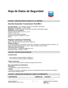 Havoline Automatic Transmission Fluid MD-3 SDS: Hoja de Seguridad