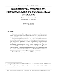 LDA: Metodolog&iacute;a Actuarial para Riesgo Operacional en Finanzas