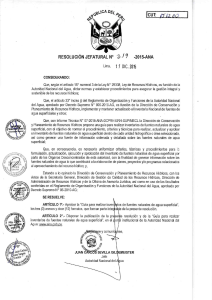 Gu&iacute;a para inventario de fuentes de agua superficial &ndash; Resoluci&oacute;n ANA 2015