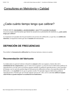 &iquest;Cada cu&aacute;nto tiempo calibrar instrumentos? Gu&iacute;a de frecuencia