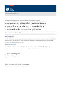 Registro Nacional de Productos Qu&iacute;micos - Chile