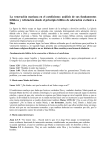 An&aacute;lisis de la veneraci&oacute;n mariana cat&oacute;lica y refutaci&oacute;n b&iacute;blica